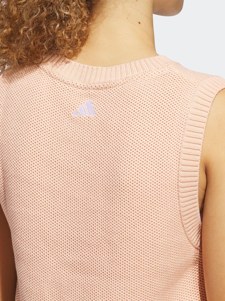 adidas Golf Coral Pink Ultimate365 Knit Tour Vest - Image 5 of 6