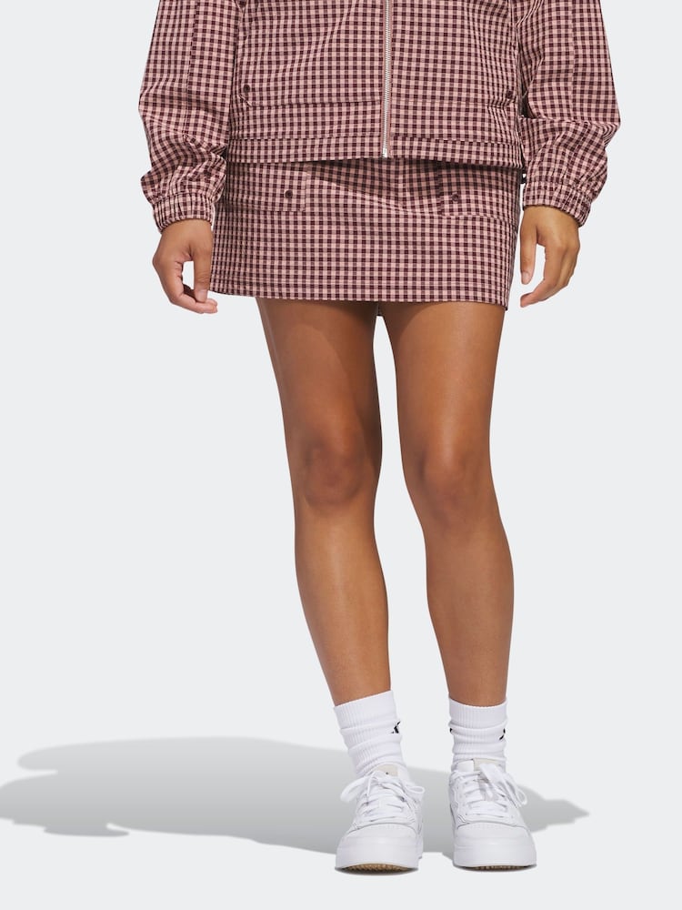 adidas Golf Burgundy Red Ultimate365 Gingham Skirt - Image 1 of 7