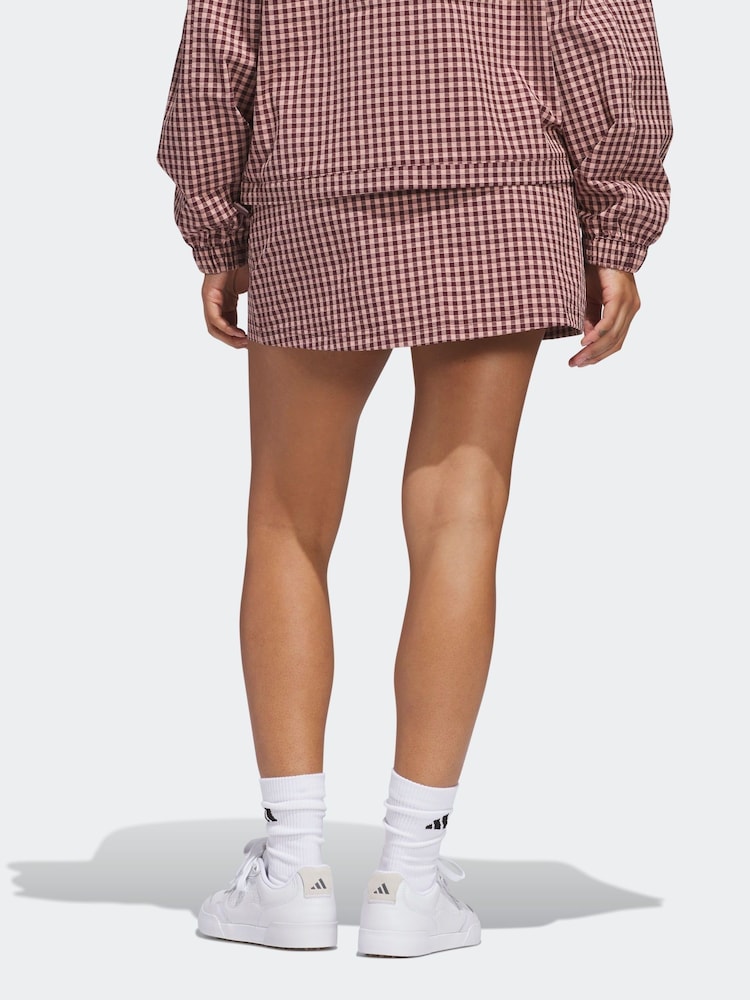 adidas Golf Burgundy Red Ultimate365 Gingham Skirt - Image 2 of 7