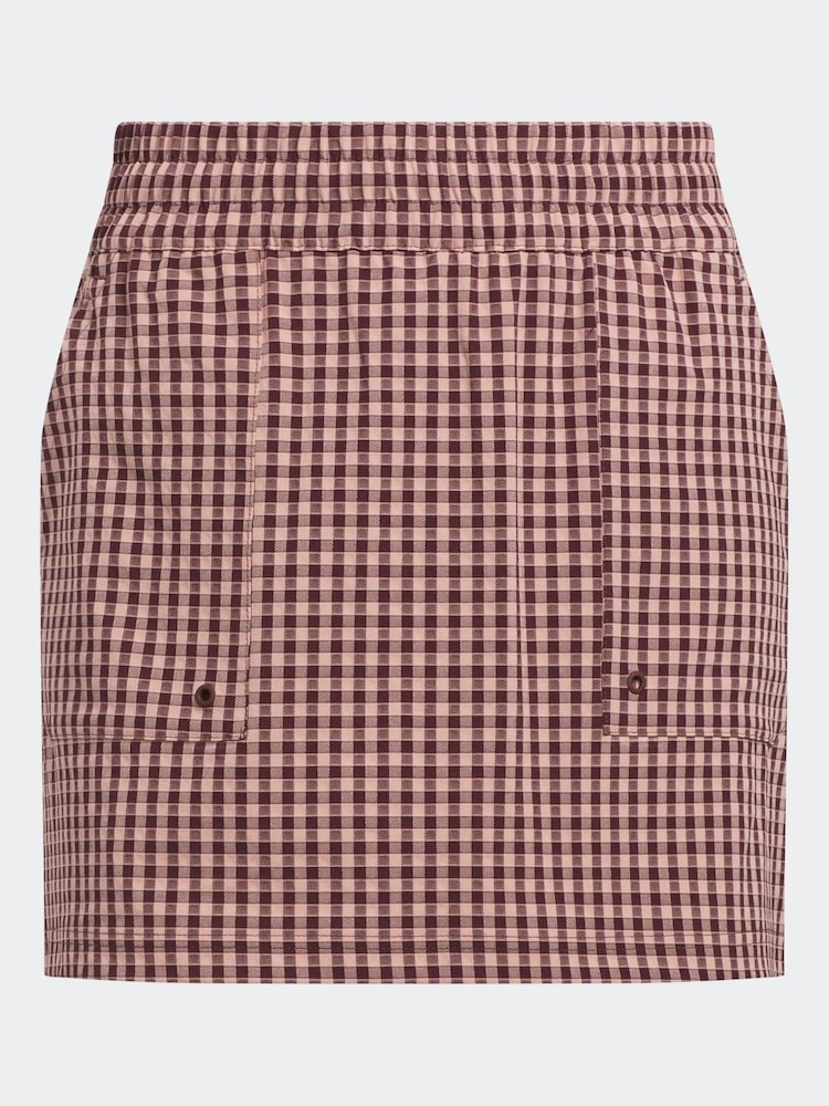 adidas Golf Burgundy Red Ultimate365 Gingham Skirt - Image 7 of 7
