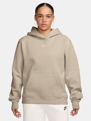 Nike Brown Studio Fleece Pullover Hoodie - Image 1 of 3