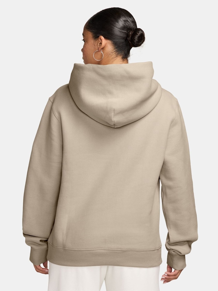 Nike Brown Studio Fleece Pullover Hoodie - Image 2 of 3