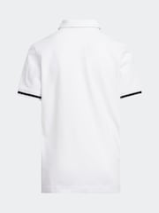 adidas Golf Kids Piqué Club White Polo Shirt - Image 2 of 5