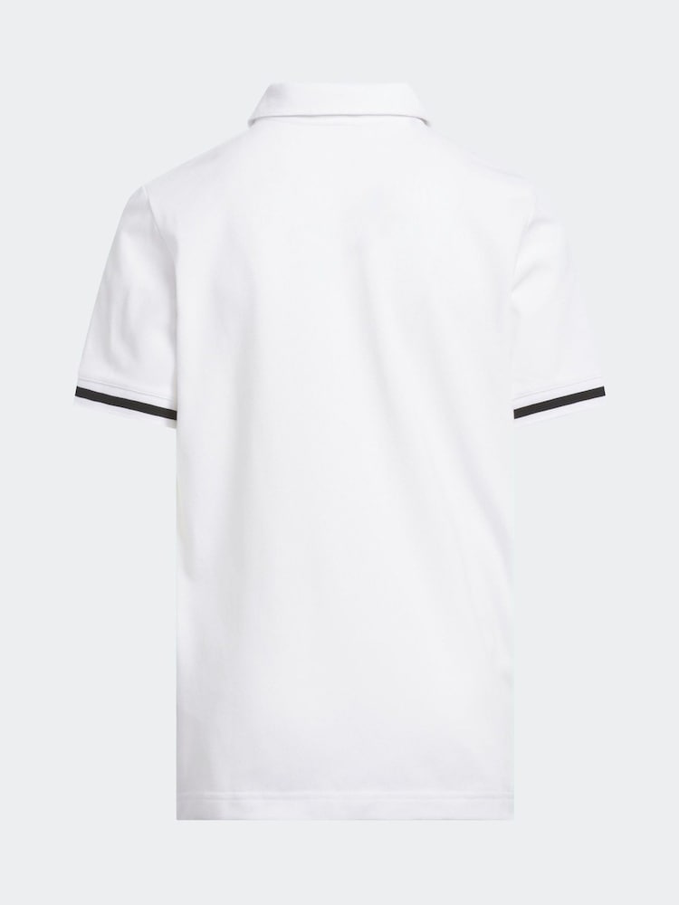 adidas Golf Kids Piqué Club White Polo Shirt - Image 2 of 5