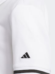 adidas Golf Kids Piqué Club White Polo Shirt - Image 4 of 5