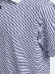 adidas Golf Kids Purple Ottoman Striped Short Sleeve Polo Shirt - Image 3 of 5