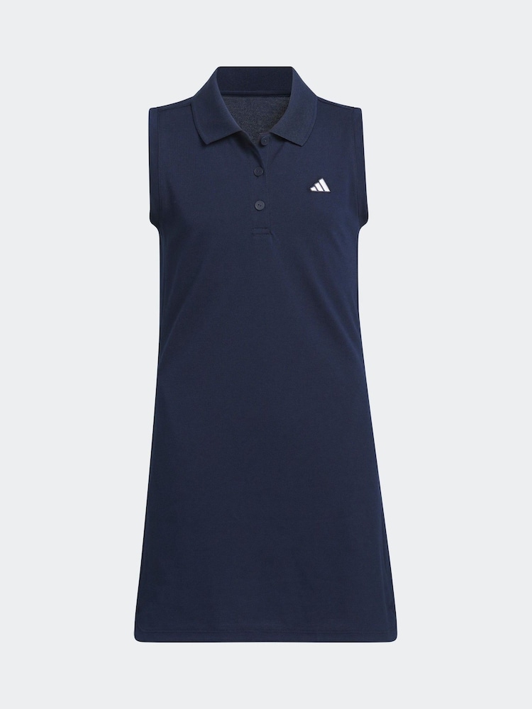 adidas Golf Kids Navy Piqué Club Dress - Image 2 of 8 adidas Golf Kids Navy Piqué Club Dress - Image 2 of 8