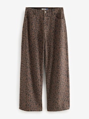 Leopard Hourglass Leopard Print Wide Leg 100% Cotton Jeans - Image 7 of 9