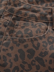 Leopard Hourglass Leopard Print Wide Leg 100% Cotton Jeans - Image 8 of 9