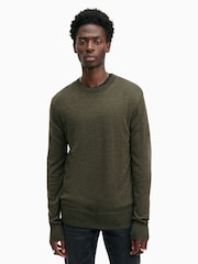 AllSaints Green Mode Merino Crew Jumper - Image 1 of 5