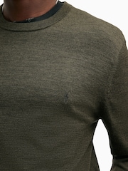 AllSaints Green Mode Merino Crew Jumper - Image 2 of 5