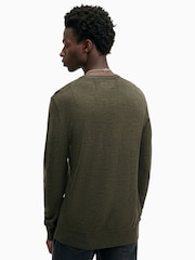 AllSaints Green Mode Merino Crew Jumper - Image 4 of 5