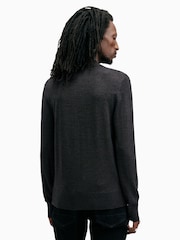 AllSaints Marley Green Mode Merino Longsleeve Polo Shirt - Image 4 of 5