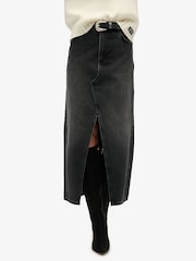 Superdry Black Denim Split Maxi Skirt - Image 2 of 4
