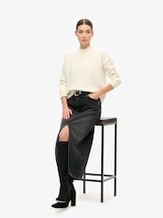 Superdry Black Denim Split Maxi Skirt - Image 3 of 4