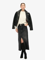 Superdry Black Denim Split Maxi Skirt - Image 4 of 4