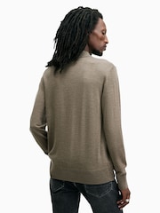 AllSaints Green Mode Merino Longsleeve Polo Shirt - Image 5 of 6