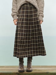 Green Check Pleated Kilt Maxi Skirt - Image 2 of 7