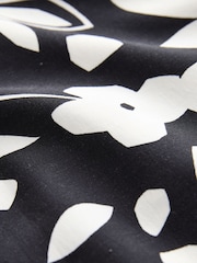 Monochrome Printed Floral Short Sleeve Shirt With Cuban Collar - Image 8 of 8