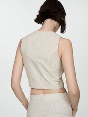Mango Cream Striped Gilet - Image 3 of 7