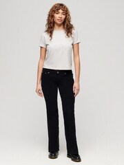 Superdry Black Low Rise Cord Flare Jeans - Image 3 of 5