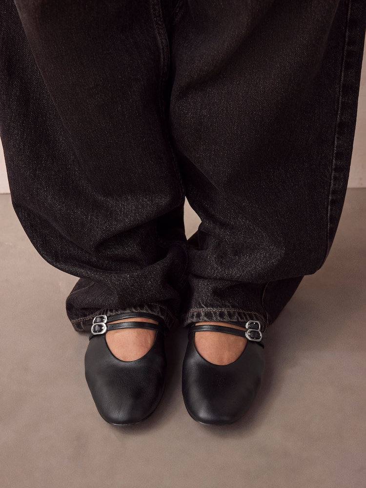 Noir - Chaussures Mary Jane en cuir à bout rond Forever Comfort® - Image 4 of 9