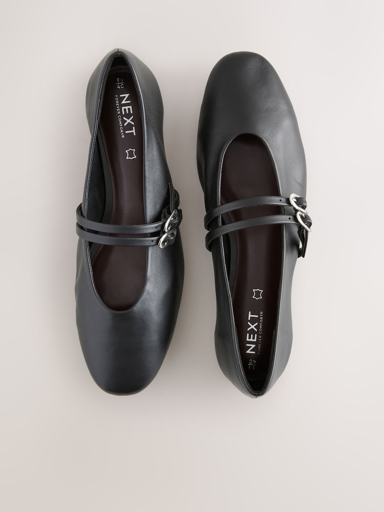 Noir - Chaussures Mary Jane en cuir à bout rond Forever Comfort® - Image 5 of 9