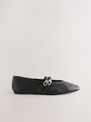 Black Standard Fit Forever Comfort® Leather Round Toe Mary Jane Shoes - Image 6 of 9