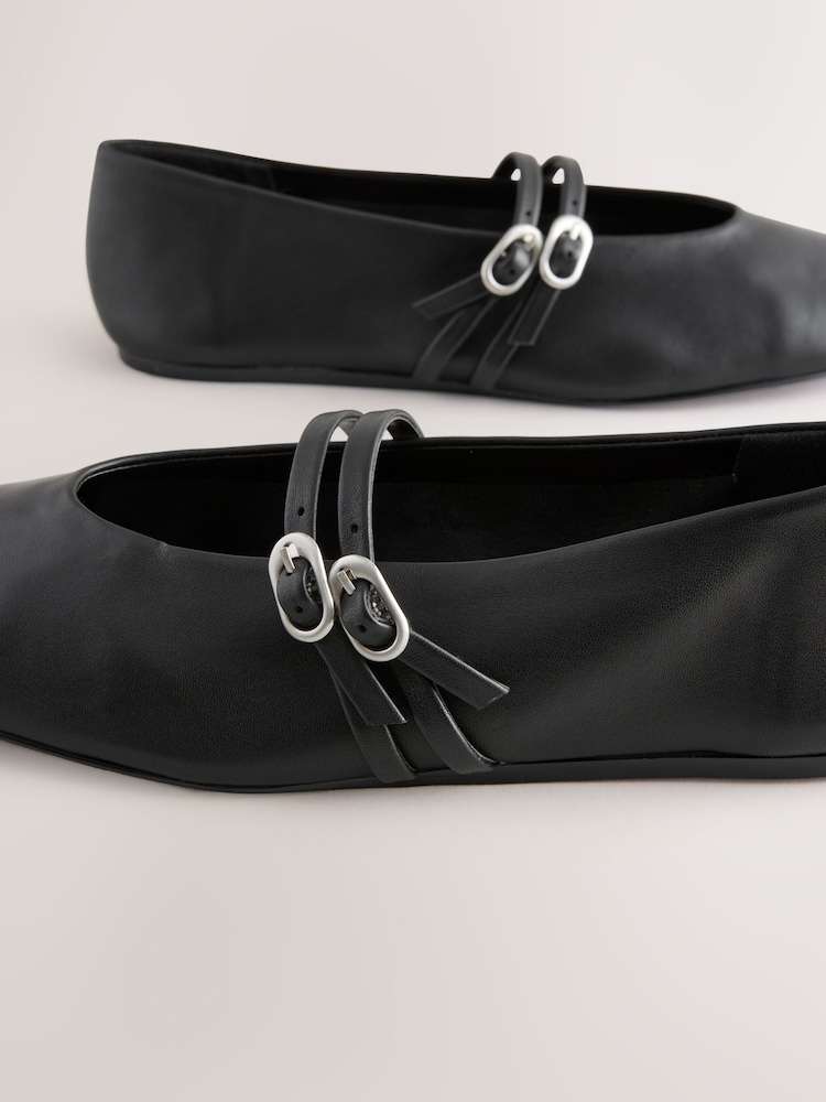 Noir - Chaussures Mary Jane en cuir à bout rond Forever Comfort® - Image 7 of 9