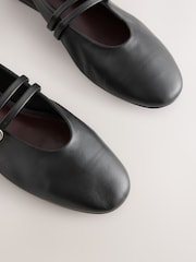 Black Standard Fit Forever Comfort® Leather Round Toe Mary Jane Shoes - Image 8 of 9