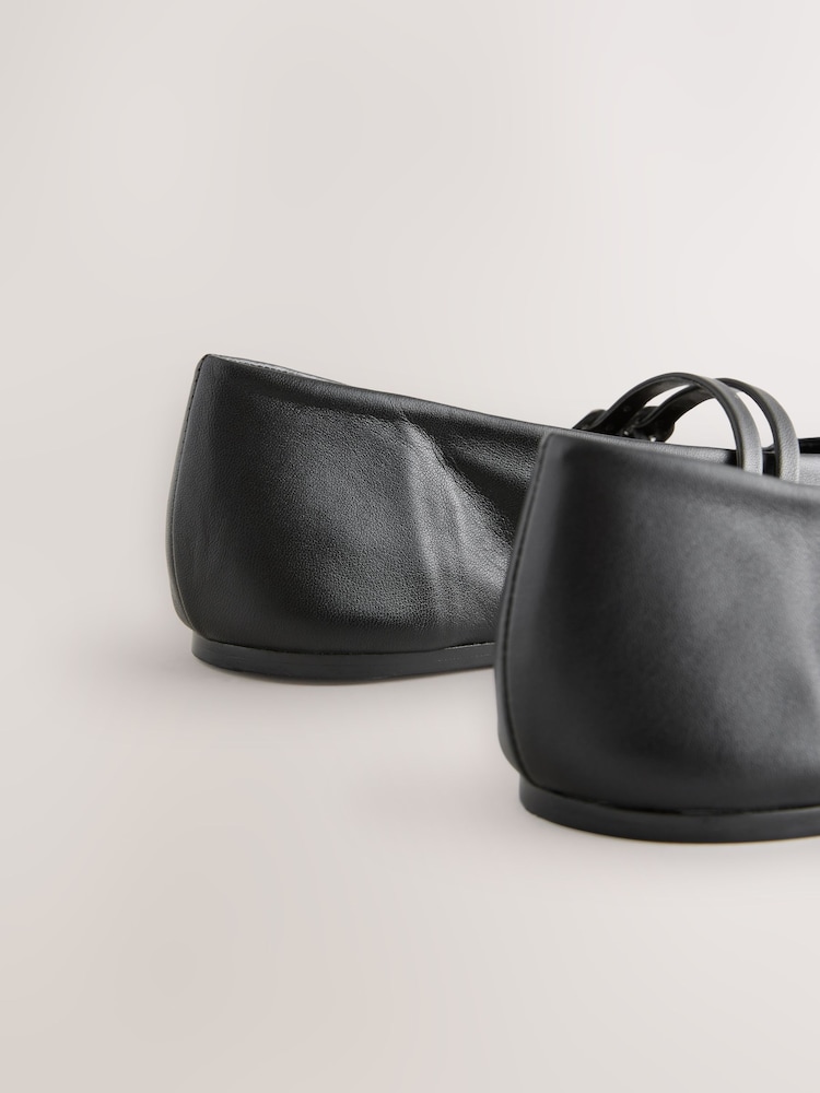 Black Standard Fit Forever Comfort® Leather Round Toe Mary Jane Shoes - Image 9 of 9