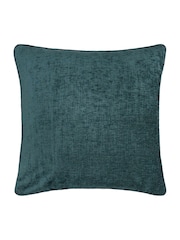 Morris & Co. Indigo/Leaf Green Snakeshead Jacquard Chenille Piped Cushion - Image 2 of 4