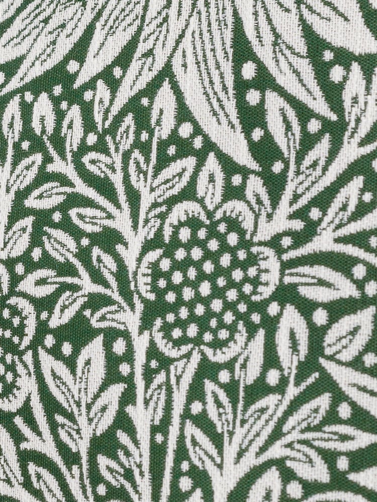 Morris & Co. Leaf Green Marigold Jacquard Piped Cushion - Image 4 of 4