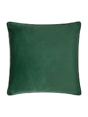 Morris & Co Forest Green Strawberry Thief Jacquard Piped Cushion - Image 3 of 6