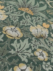 Morris & Co Forest Green Strawberry Thief Jacquard Piped Cushion - Image 5 of 6