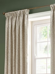 Morris & Co. Ivory Acorn Tonal Jacquard Pencil Pleat Curtains - Image 3 of 7