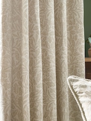 Morris & Co. Ivory Acorn Tonal Jacquard Pencil Pleat Curtains - Image 5 of 7