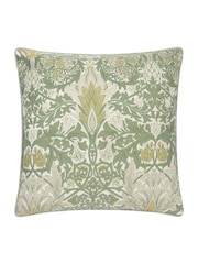 Morris & Co. Sunflower Stone Snakeshead Jacquard Chenille Piped Cushion - Image 1 of 4