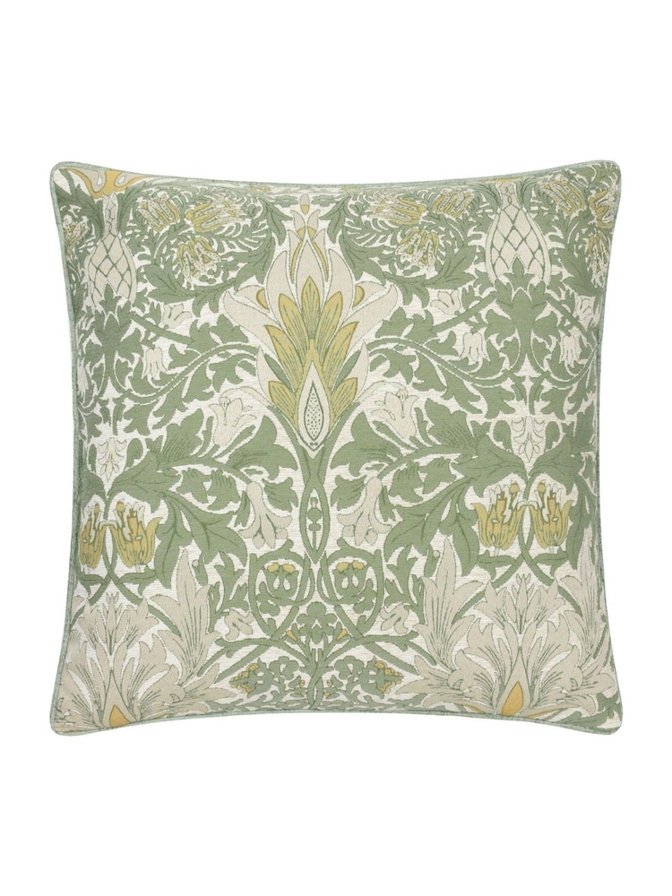 Morris & Co. Sunflower Stone Snakeshead Jacquard Chenille Piped Cushion - Image 1 of 4