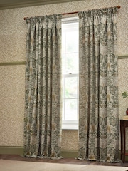 Morris & Co Sunflower Stone Snakeshead Jacquard Chenille Pencil Pleat Pencil Pleat Curtains - Image 3 of 6