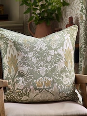 Morris & Co Sunflower Stone Snakeshead Jacquard Chenille Pencil Pleat Pencil Pleat Curtains - Image 5 of 6