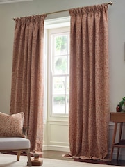 Morris & Co Brick Acorn Tonal Jacquard Pencil Pleat Curtains - Image 2 of 7