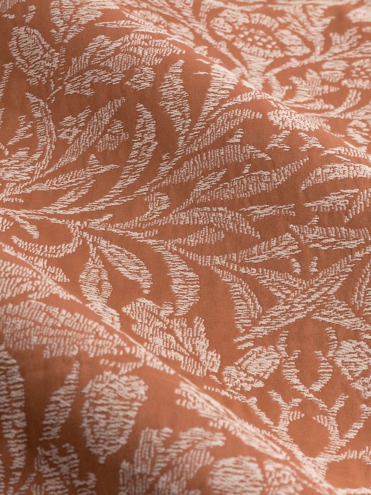 Morris & Co Brick Acorn Tonal Jacquard Pencil Pleat Curtains - Image 5 of 5
