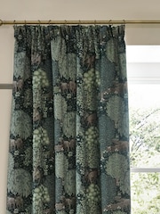 Morris & Co Forest Green The Brook Jacquard Pencil Pleat Pencil Pleat Curtains - Image 3 of 7