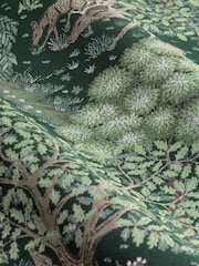 Morris & Co Forest Green The Brook Jacquard Pencil Pleat Pencil Pleat Curtains - Image 6 of 7