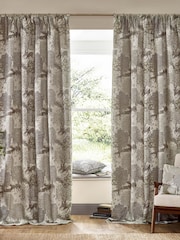 Morris & Co Linen The Brook Jacquard Pencil Pleat Curtain - Image 2 of 7