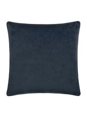 Morris & Co Indigo Strawberry Theif Jacquard Piped Cushion - Image 3 of 6