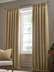 Morris & Co Saffron Acorn Tonal Jacquard Pencil Pleat Pencil Pleat Curtains - Image 2 of 7