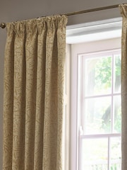 Morris & Co Saffron Acorn Tonal Jacquard Pencil Pleat Pencil Pleat Curtains - Image 3 of 7