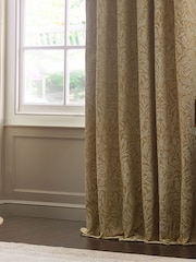 Morris & Co Saffron Acorn Tonal Jacquard Pencil Pleat Pencil Pleat Curtains - Image 4 of 7